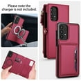 thumbnail image 3 of Allytechgroup for Samsung Galaxy A52 5G Case with Detachable Cards Holder, Built-in Shoulder Strap Wrist Strap Compatible with MagSafe Shockproof Full Body Cover for Women Girls, Red, 3 of 7