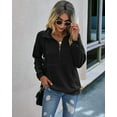 thumbnail image 3 of PRETTYGARDEN Women's Casual Long Sleeve Lapel Zipper Sweatshirt Drawstring Loose Pullover Tops, 3 of 7