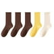 thumbnail image 2 of Calcetines de mujer hasta media pantorrilla de color liso, cómodos, cálidos, transpirables, multicolores, de algodón, 2 of 3