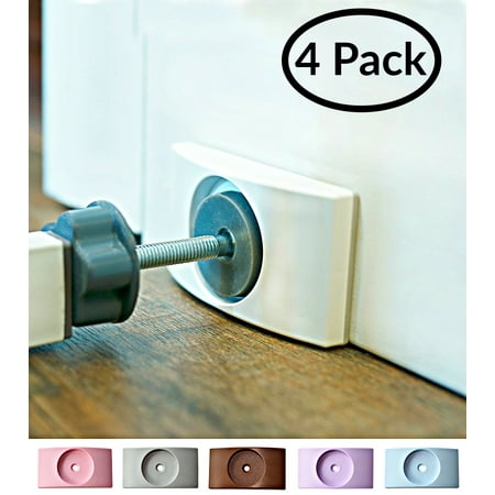 Wall Nanny - Indoor Baby Gate Wall Protector - Protects Walls and Baseboards from Baby Gate Damage - No Safety Hazard on Bottom Spindle - White, Small, 4