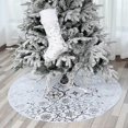 thumbnail image 4 of Christmas Tree Wrap Christmas Tree Wrap With Christmas Stocking Snowflake Christmas Tree Skirt Christmas Party Wrap(White), 4 of 4