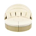thumbnail image 5 of Glavbiku 64.1" Outdoor Wicker Round Daybed with Cushions,Rattan Sofa Bed with Lift Table,Off-White, 5 of 13