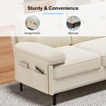 thumbnail image 5 of ZAFLY 85" Sectional Sofa, L Shaped Couches and Sofas, Chenille 3 Seater Sofa for Living Room, Beige, 5 of 9