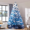 thumbnail image 5 of Snow Flocked Pre-lit Christmas Tree with 250 Warm White Lights, 820 Lush Branch Tips & Quick-Assembly Hinged Design, Full Artificial Xmas Tree for Winter Holiday Décor, Green & White, 5 of 15