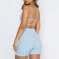 thumbnail image 4 of Clearance 2 Piece Outfits for Women, Workout Outfits for Women 2 Piece Seamless Ribbed High Waist Leggings with Sports Bra Exercise Set # Deal of the Day Lightning Deals Light Blue XXL, 4 of 7