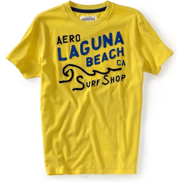 Aeropostale Laguna Beach Camiseta gráfica para hombre, amarillo, XX-Large