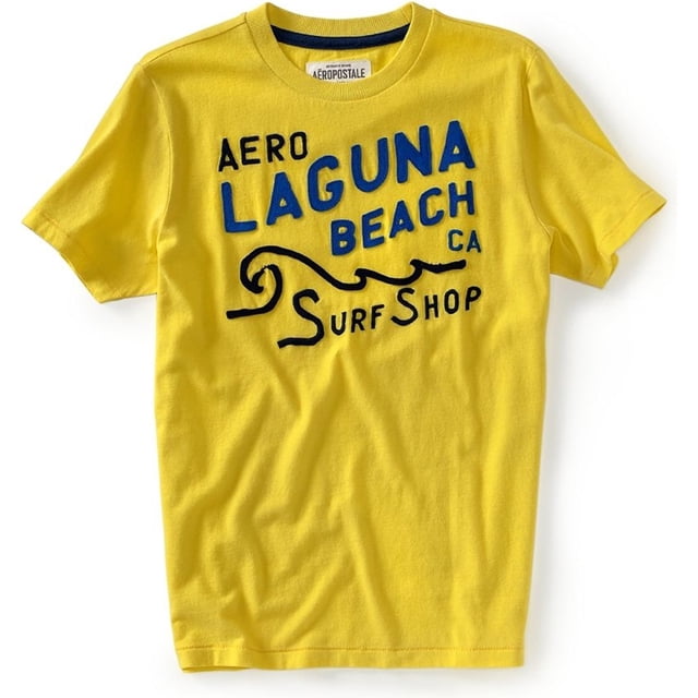 Aeropostale Laguna Beach Camiseta gráfica para hombre, amarillo, XX-Large