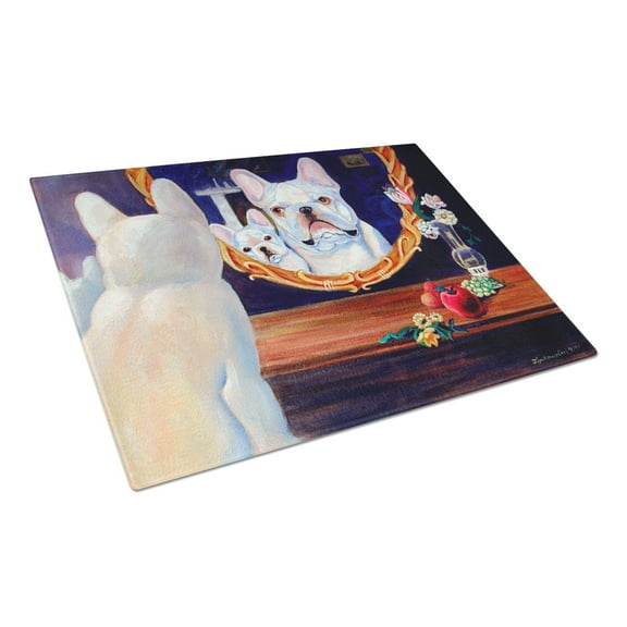 Caroline's Treasures French Bulldog Glass Cutting Board Large