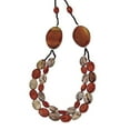 thumbnail image 3 of Auriga Fine Jewelry 925 Sterling Silver Carnelian/Reconstituted Coral/Red Zebra Jasper Necklace 26inch for Women, 3 of 6
