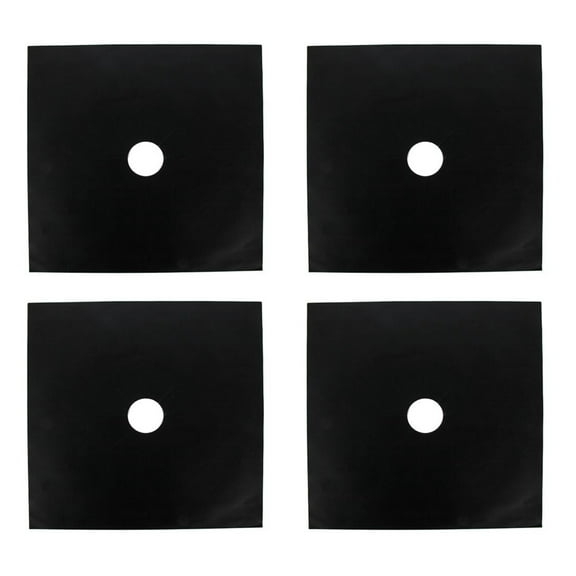 Masteelf 4Pcs Stove Burner Covers Black Square for Gas Stove Kitchen Use
