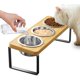 thumbnail image 1 of Comedero Elevado para Gatos Comedero con 3 Recipientes de Acero Inoxidable Comedero Inclinado 10° para Gatos Pequeños y Cachorros, 1 of 7