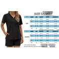 thumbnail image 6 of MOSHU 2 Piece Sets for Women Summer Lounge Short Sets Casual Oversized V Neck Shirts And Shorts Matching Fashion Outfits, 6 of 9