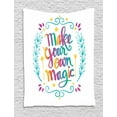 thumbnail image 1 of Quote Tapestry, Make Your Own Magic Message with Colorful Letters Rainbow Calligraphy Illustration, Wall Hanging for Bedroom Living Room Dorm Decor, 40W X 60L Inches, Multicolor, by Ambesonne, 1 of 2