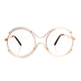 thumbnail image 2 of Retro Round Gold Clear Glasses, 2 of 4