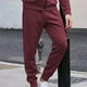 thumbnail image 4 of Pantalones largos de moda para hombre, de color liso, cómodos, informales, con cordón para fitness., 4 of 5