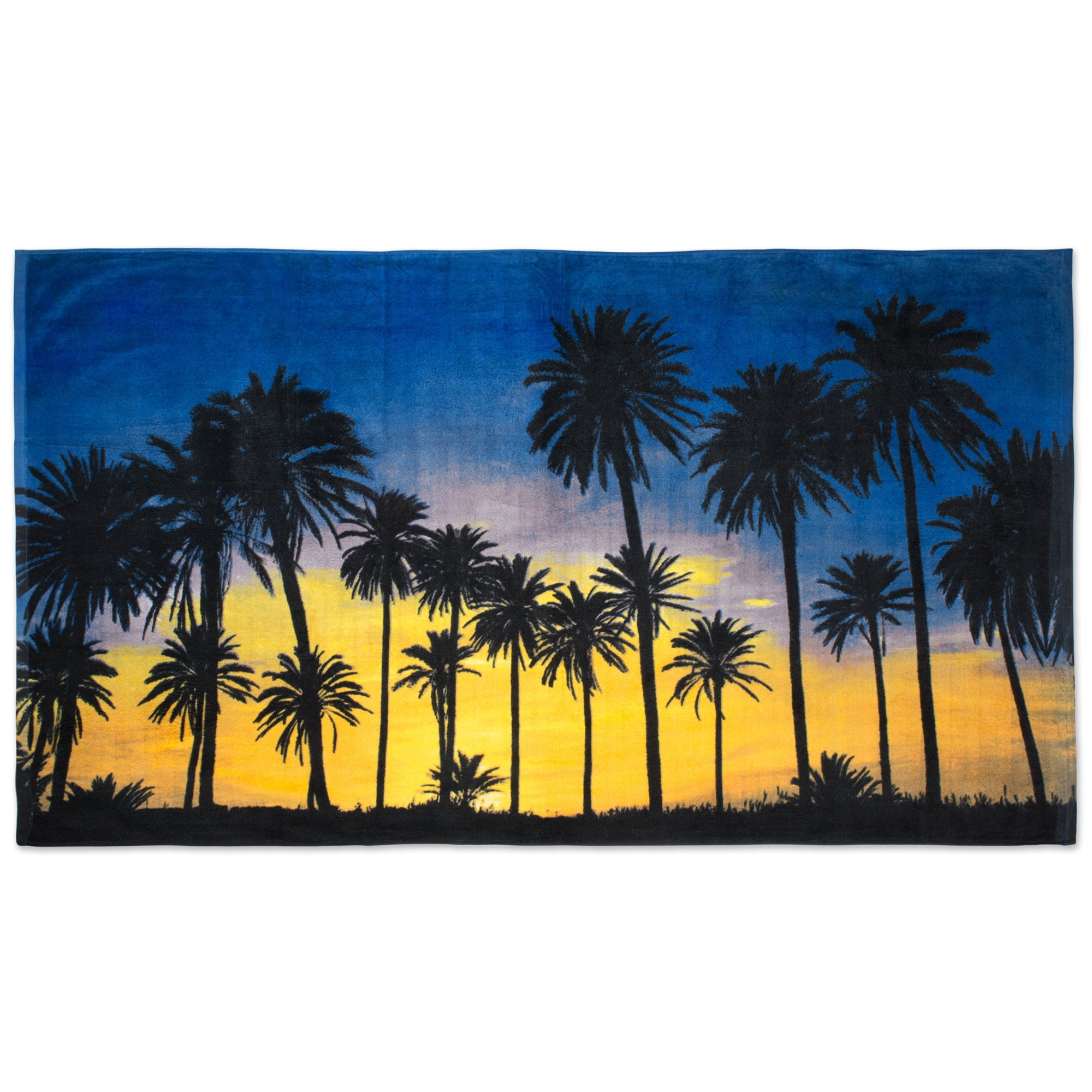 Oversized ExtraLarge Terry Cotton Beach Towel, 40x70", Palm Trees