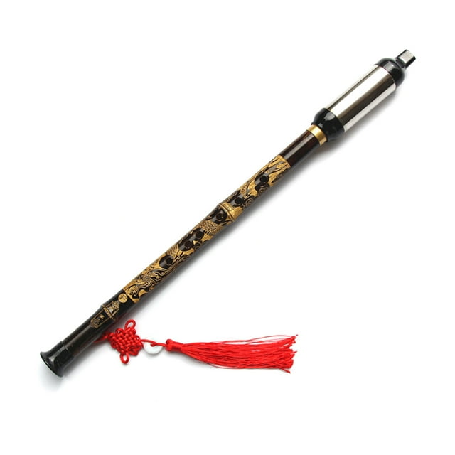 Black Bamboo Bawu Chinese Traditional Musical Instrument Vertical Blown Bawu Chinese Free Reed Flute Key of F