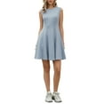 thumbnail image 2 of Sleeveless Dress for Women Casual Crew Neck A Line Swing Mini Tank Dresses XS Grey Blue, 2 of 6