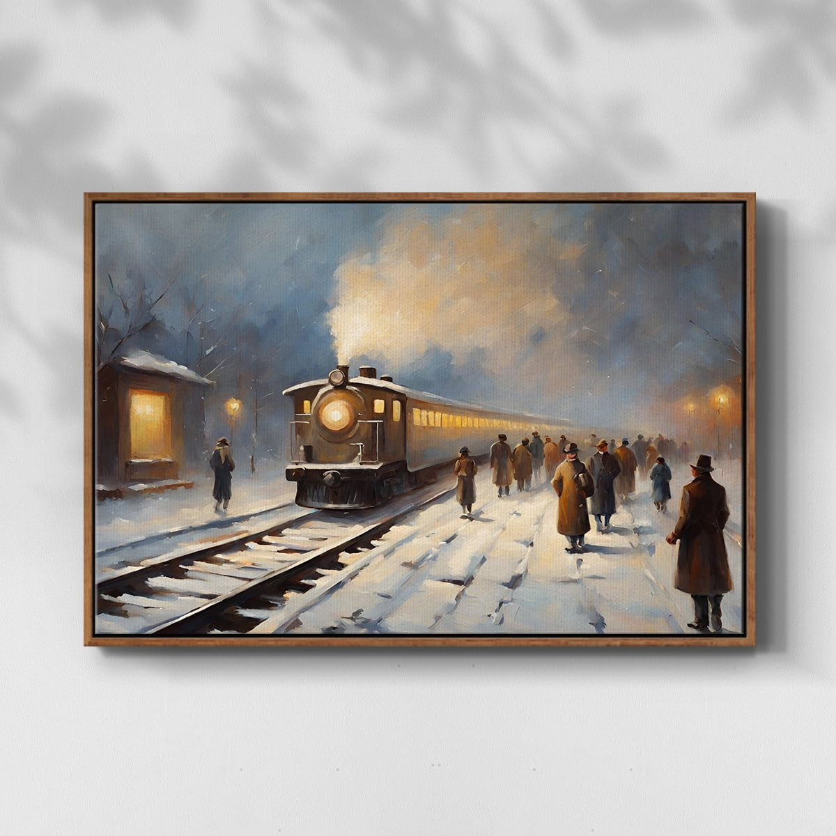 Vintage Landscape-CCI By Wexford Home Framed in Walnut Wood Gallery Wrapped Canvas 17 in. x 25 in.