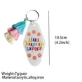 thumbnail image 2 of Riforla [Teacher Gift Keychain] Floral Motif Layered Tassel Acrylic Key Tag for Teachers Keychains Yellow 10.5cm, 2 of 3