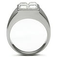 thumbnail image 3 of Luxe Jewelry Designs Stainless Steel Men's Tapered Ring with Clear Crystals - Size 12, 3 of 4