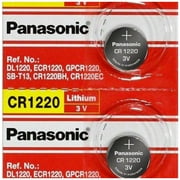 Panasonic CR1220 3V Lithium Coin Battery - 2 Pack