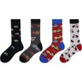 thumbnail image 2 of GHSDFBB Men's 2/4 Packs Fun Crazy Novelty Dress Crew Socks, 2 of 6