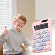 MTBLYS Solar Powered Calculator Candy Color Mechanical Keys 12 Digit Large Display Portable for Desktop for Office Accounting 6.3X4.13In Plastic 1 Count