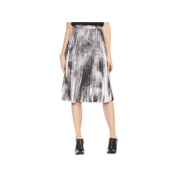 VINCE CAMUTO Womens Silver Below The Knee Accordion Pleat Skirt 8