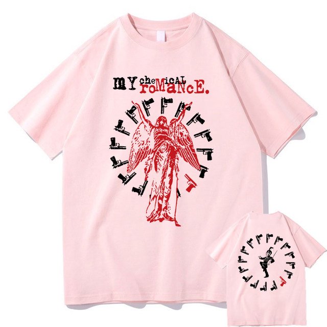 Rock Band My Chemical Romance El Desfile Negro Impresión Camiseta Hombres Mujeres Vintage Hip Hop Punk Hombre Moda De Gran Tamaño