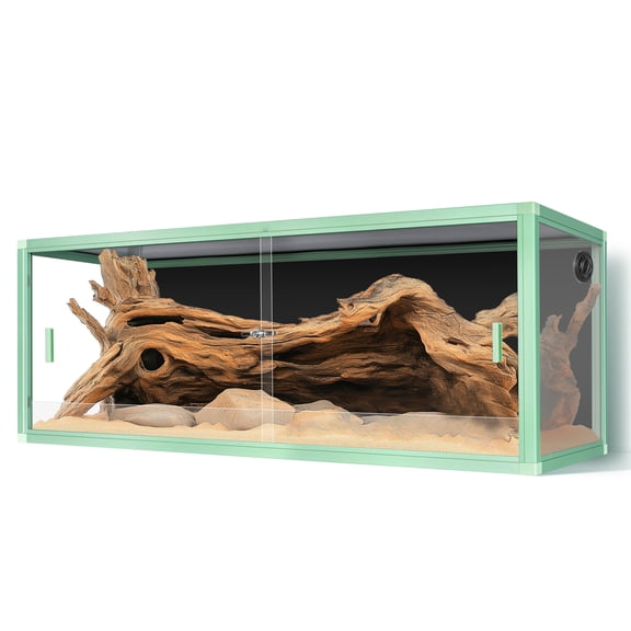 64 Gallon Reptile Terrarium, 48 x 18 x 18 in  Light Weight Reptile Enclosure, Colored Reptiles Tank with Tempered Glass Door