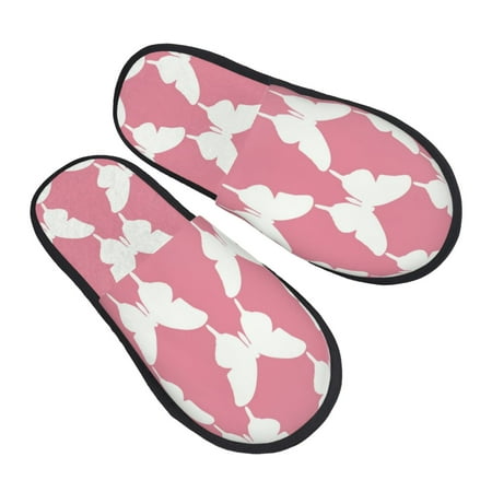 

Kdxio Butterfly 2 Pattern Slippers for Women Memory Foam Fuzzy House Slippers Bedroom Non-slip Warm Womens Slippers