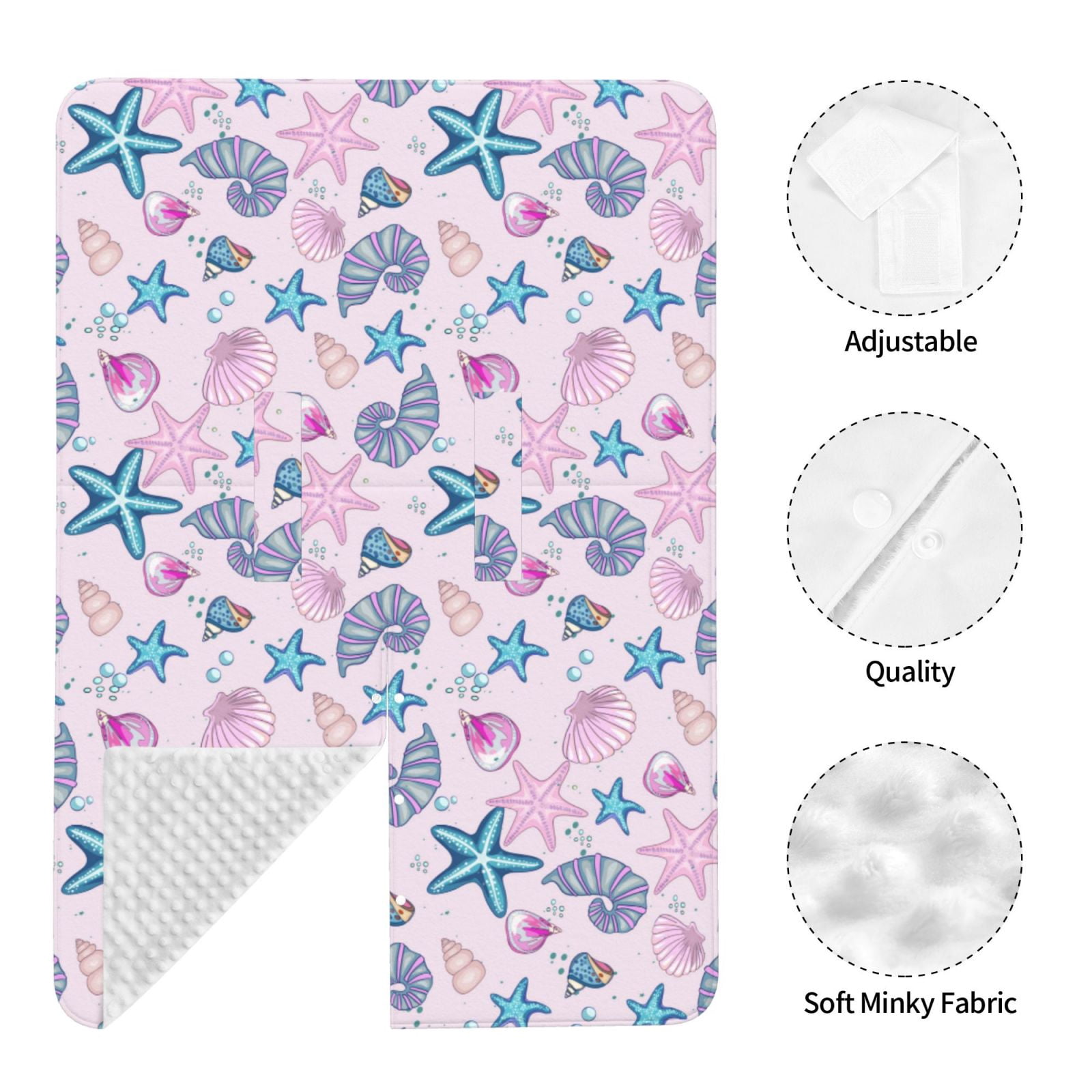 Naloa Sea Shells 3 Baby Car Seat Cover, Breathable Baby Carrier Cover, Multiuse Baby Carrier Cover & Nursing Breastfeeding Cover