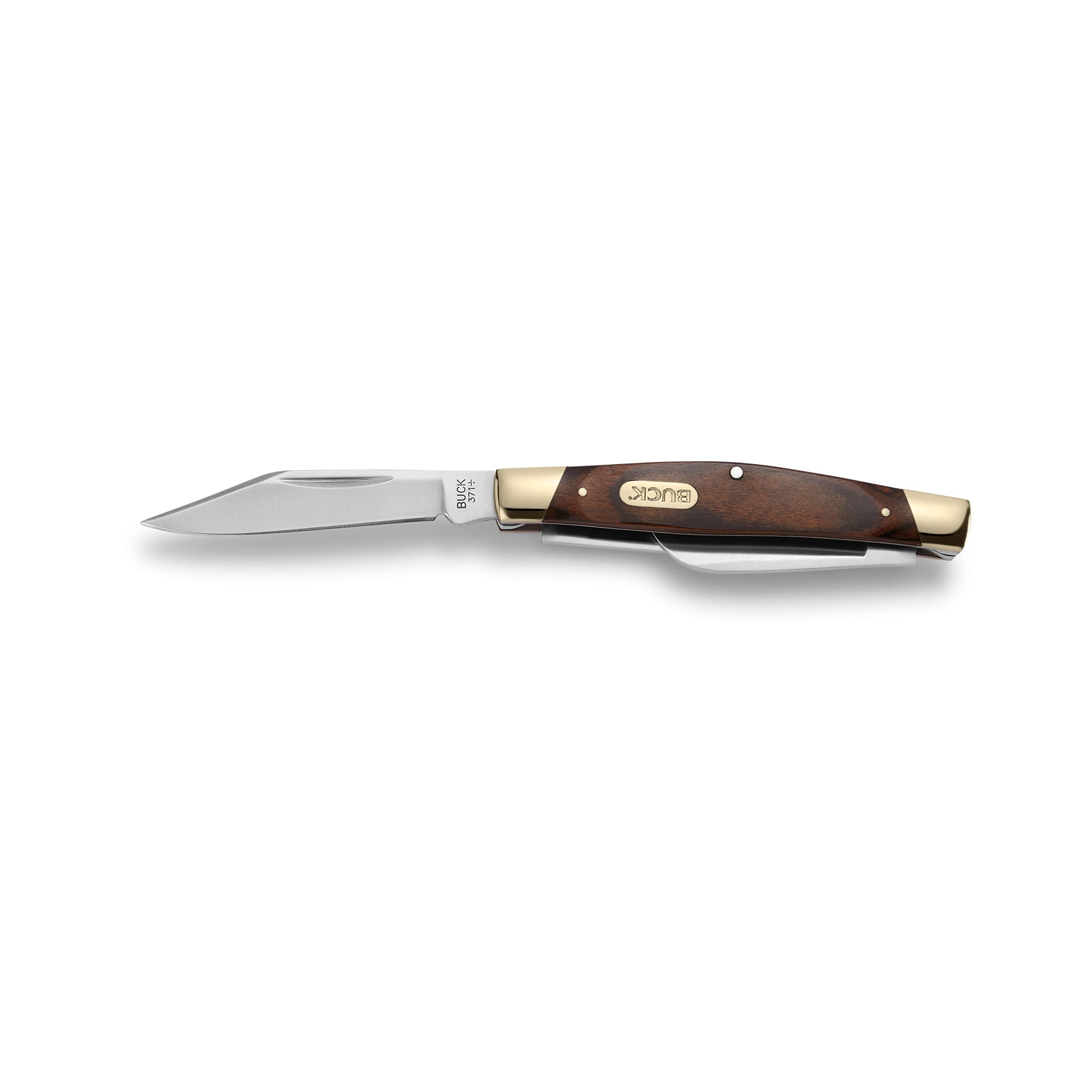 Buck Knives 371 Stockman Folding Pocket Knife, 3-Blade, Woodgrain Handle, 3.1 oz