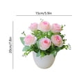 thumbnail image 3 of Rosa Artificial En Maceta: Arreglo Floral Artificial Realista En Maceta Blanca para Centro de Mesa En El Hogar, Oficina, Sala de Estar y Decoración de Bodas., 3 of 6