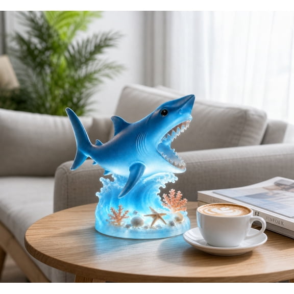 Dolphin Decor Nautical Decor Leaping Dolphin Figurines Blue White Gradient Resin Ocean Themed Decor for Tabletop Shelf Desk Living Room Bedroom Office