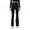 Black, variant on Yoga Pants for Women Ruffled High Waist Flared Sports Pants Athletic Bootcut Trousers Tiered Detail Yoga Bottoms for Active Wear