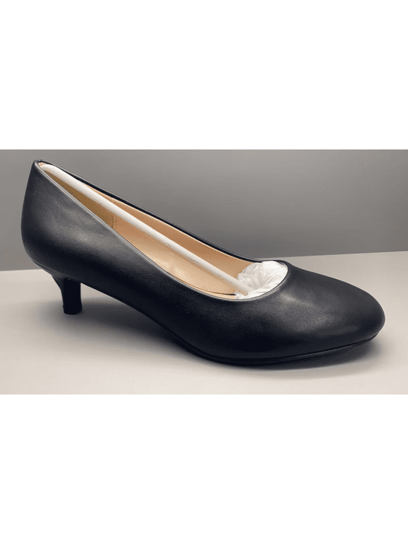 LuckLilac Women's Classic Round Close Toe Pumps Slip On Low Thin Heel Heels Office Daily Dress Occasions Shoes