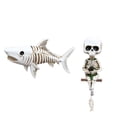 thumbnail image 6 of 2Pcs Funny Fish Fishing Skeletons Sculpture Resins Wall Art For Halloween Aquariums Or Dark Theme Room Decors, 6 of 9