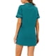 thumbnail image 3 of CAMISETA DE NOCHE PARA MUJERES INSPIRE CHIC, CON BOTONES, VESTIDO DE PIJAMA, MANGAS CORTAS, NOCHE DE VERANO, VESTIDOS DE DESCANSO, VERDE PAVO REAL, 3 of 6