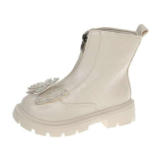Toddler Winter Boots - Bow Front Zipper - Girls' Casual and Fashion All-Match Boots