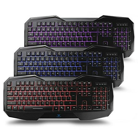AULA SI-859 Backlit Gaming Keyboard with Adjustable Backlight Purple Red Blue USB Wired Illuminated Computer