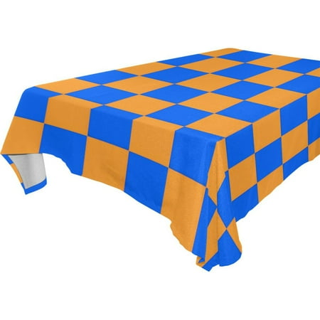 

Square printed tablecloth: home tablecloths washable and durable multiple sizes and colors available a must have for restaurant decor. Orange Blue Checkered