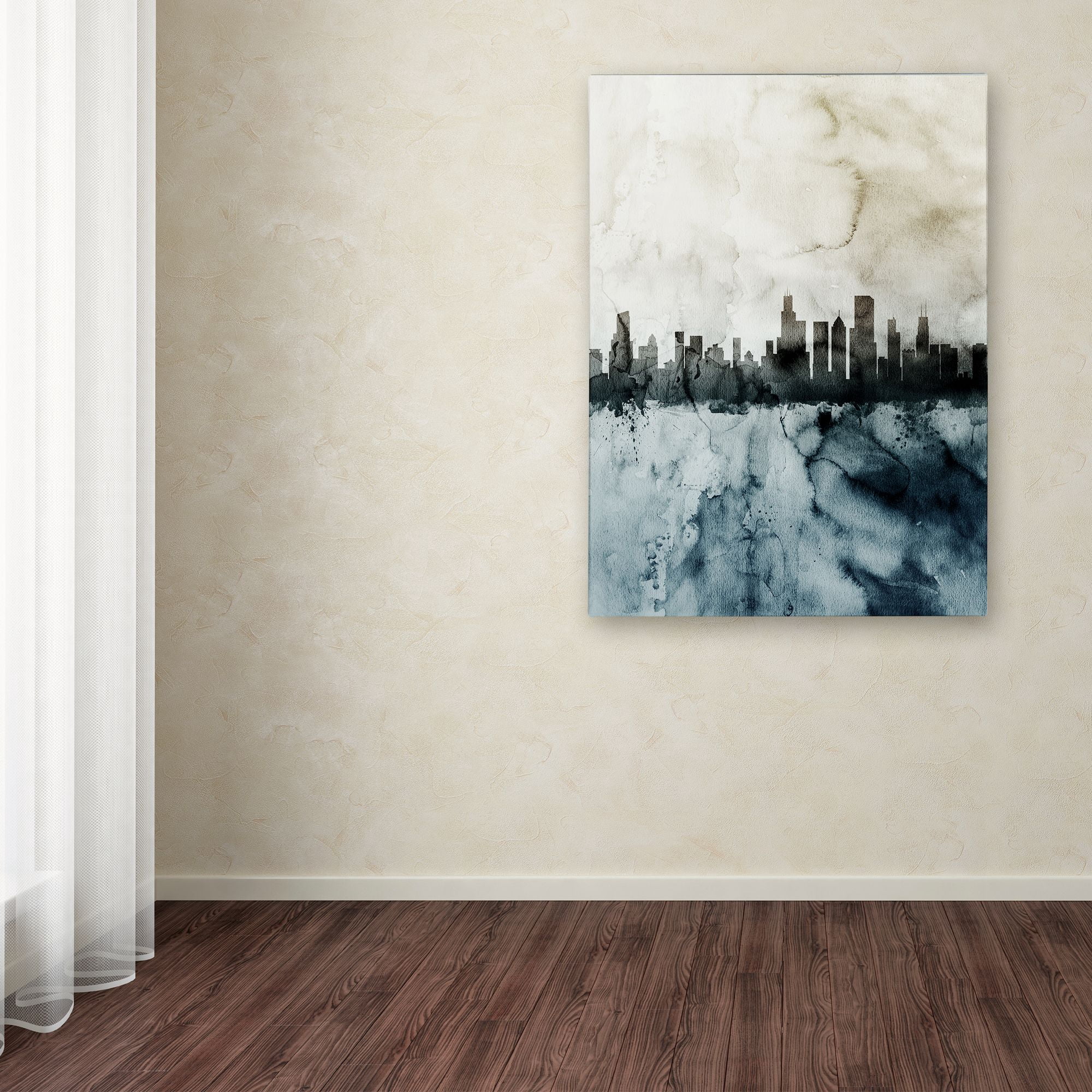 Trademark Fine Art "Chicago IL Skyline Tall 2 " Canvas Art by Michael Tompsett