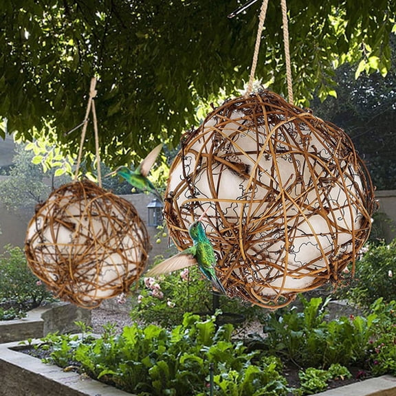 TABLETREANDS 4Pcs Multi Purpose Bird Nest Bird Feeder In Spherical Shape For Outdoor Use With Hanging Design