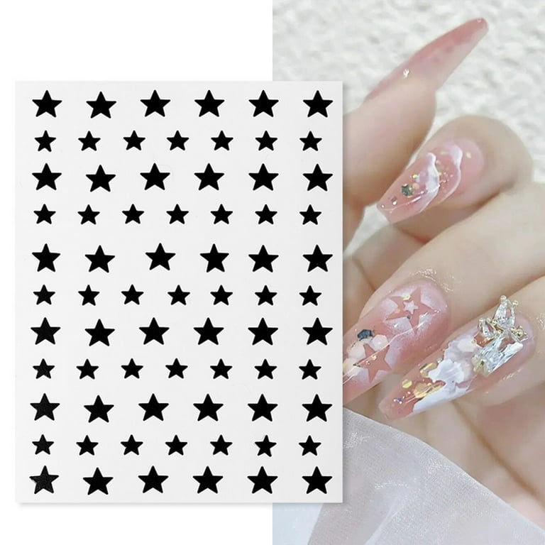  French Tip Nail Stickers 6 Sheets French Nail Art Airbrush  Templates Funny Printing Decal 3D Self-Adhesive Butterfly Star Heart  Designs Hand Painted French Manicure Decals for Acrylic Nails Decoration :  Beauty