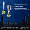 thumbnail image 2 of Gem Stone King 925 Sterling Silver Green Peridot Dangle Earrings for Women | 2.00 Cttw | Gemstone August Birthstone | Round 6MM, 2 of 6