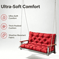 thumbnail image 2 of Kfuirde Swing Cushion, Bench Cushion Set, Indoor Outdoor Patio Seat Pad, Replacement Pillow for Garden Furniture, Lounger Chair Cushion for Porch & Balcony, Red Style E, 2 of 6