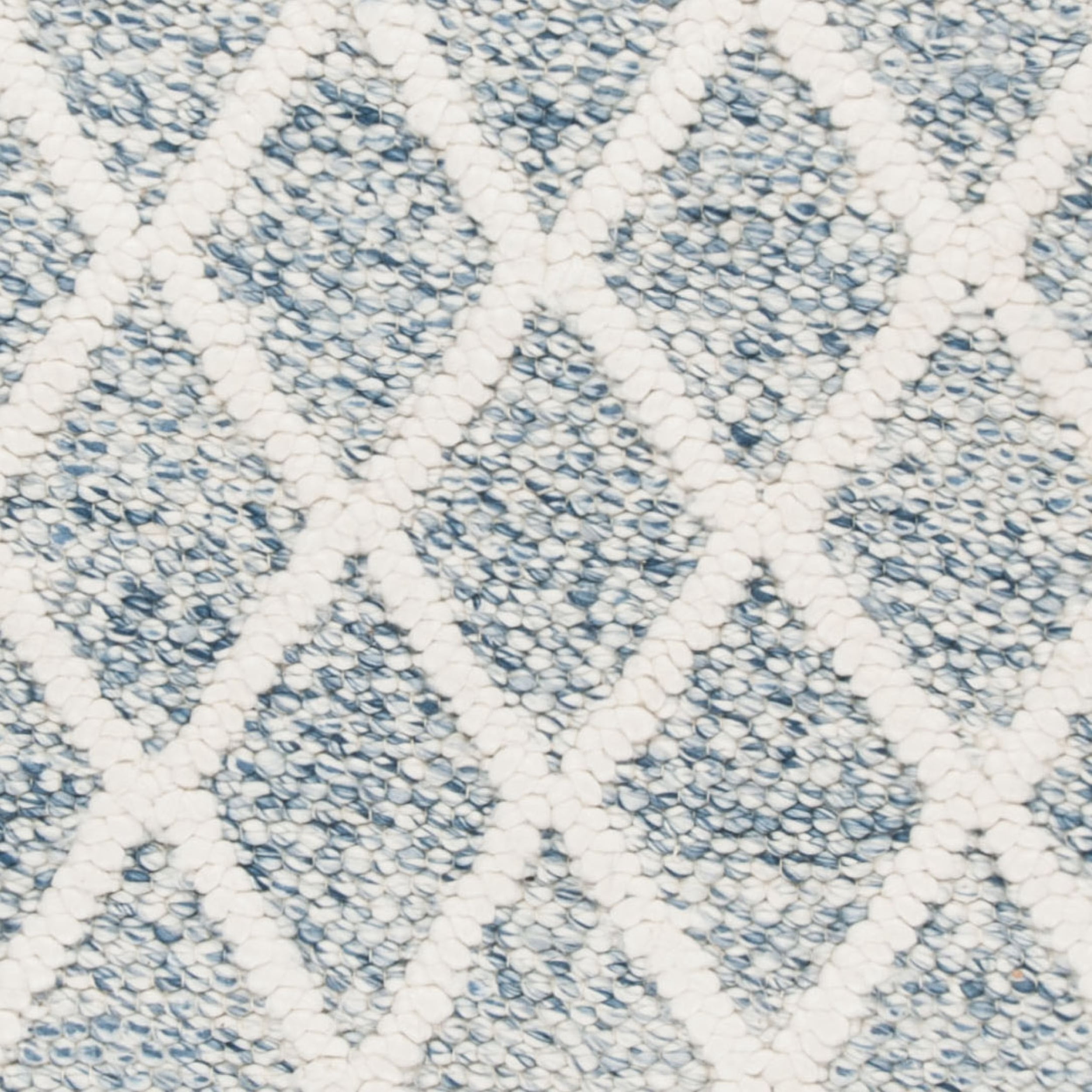 SAFAVIEH Natura Olgica Geometric Diamonds Area Rug, Ivory/Blue, 6' x 6' Square