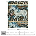 thumbnail image 4 of Orinice Horses Pattern Cross Stitch Flannel Blanket Soft Fleece Throw Blanket for All Seasons, Lightweight Warm Blanket for Bed Couch Sofa Office Decor, 3 Sizes Available 60x80in, 4 of 6